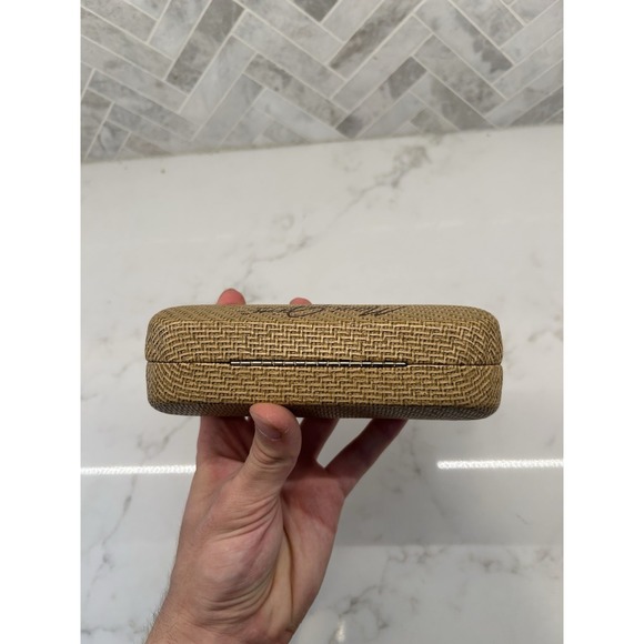 Maui Jim Sunglasses Clam‎ Shell Hard Case Basket Weave Faux Bamboo Tan Beige - Picture 4 of 4